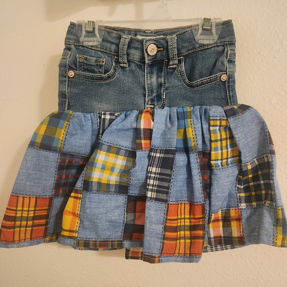 Handmade girls 2T Jordache plaid skort